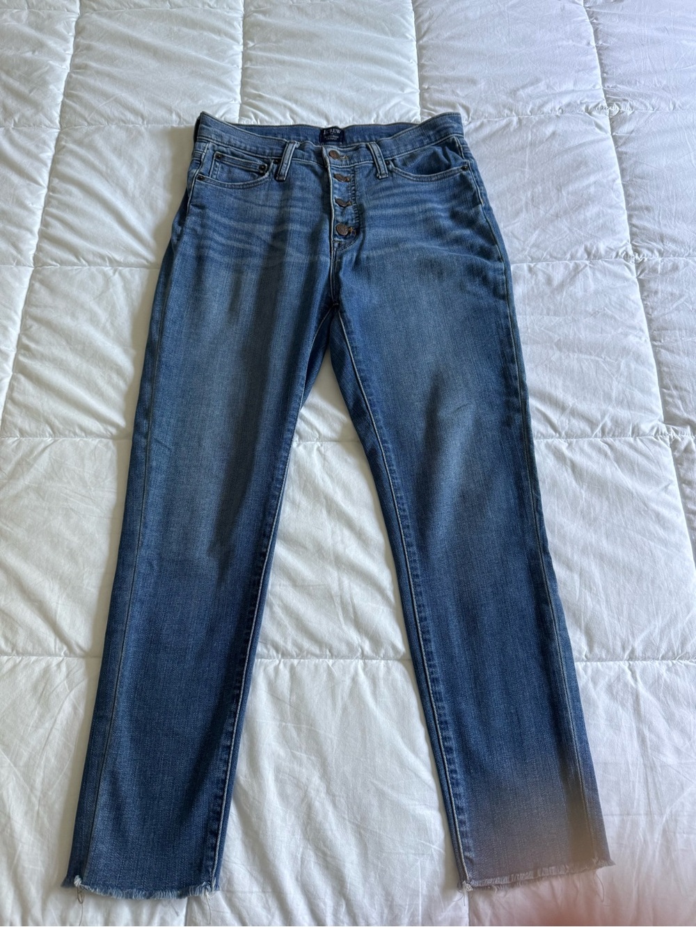 Jcrew high waisted button fly skinny jean